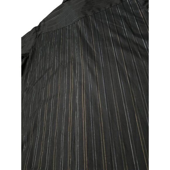 ELY CATTLEMAN LONG SLEEVE STRIPE WESTERN SNAP SHIRT Black Gold Blue Shimmer XL - Picture 3 of 7